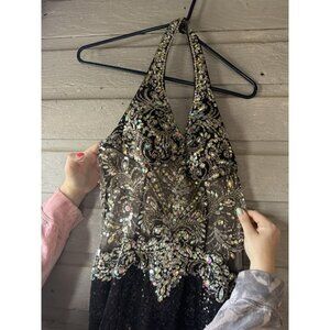 Anjali dress Ball Grown Black And Beaded Size 6